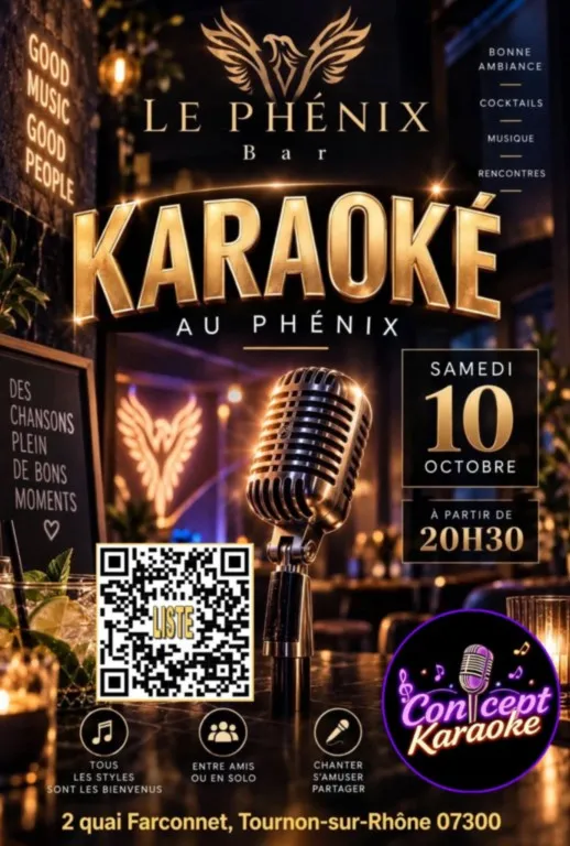 Prochain Karaoke Le Phénix Tournon sur Rhône