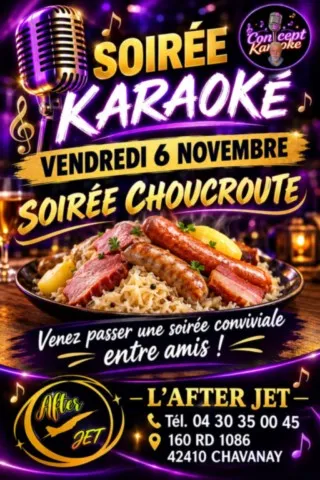 Prochain Karaoke 6 novembre L'After Jet Chavanay Prochain Karaoke 6 novembre L'After Jet Chavanay